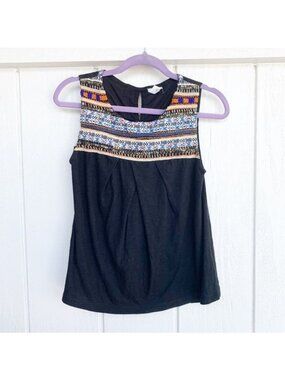 Anthropologie Akemi Kin Tula Embroidered Top Women's X-Small Petite XSP